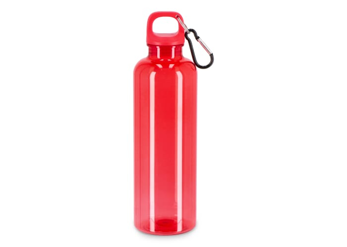 Bouteille promotionnelle 750ml avec mousqueton Noa R-PET Transparent Rouge